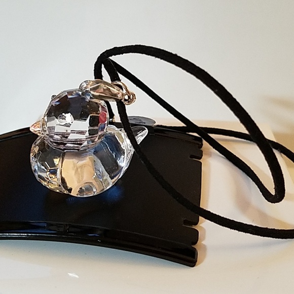 Vegan Suede Necklace 18" Clear Little Ducky - Picture 1 of 1